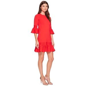 Ted Baker Tynia Red Peplum Ruffle Shift Dress